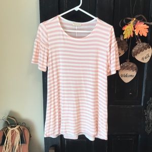 Long Striped pink and cream top